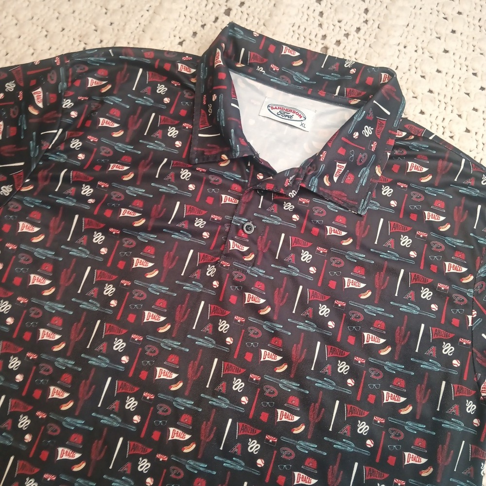 Arizona Diamondbacks AOP Fathers Game Day Promo Polo Mens XL Novelty‎ Funny MLB